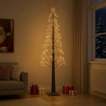Starburst Christmas Tree White 17 x 17 x Plastic Brown (warm white) 180 cm