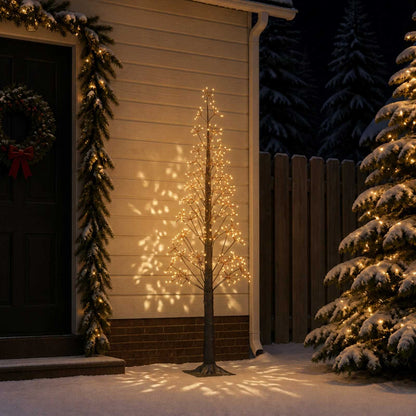 Starburst Christmas Tree White 17 x 17 x Plastic Brown (warm white) 180 cm