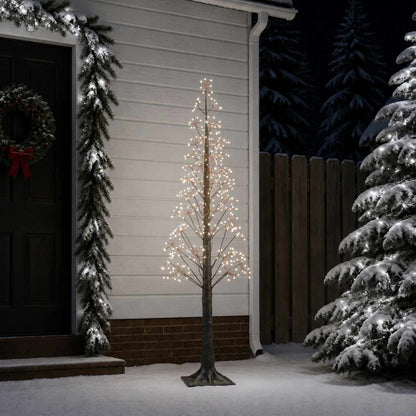Starburst Christmas Tree White 17 x 17 x Plastic Brown (cold white) 180 cm