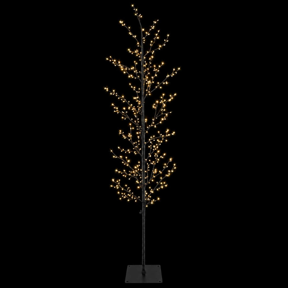 Micro Birch Christmas Tree White Steel 360 LEDs Black (warm white) 180 cm