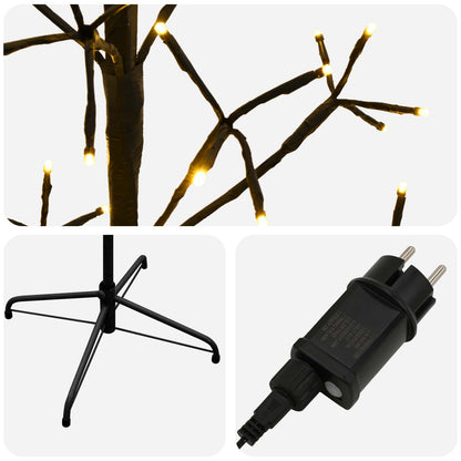 LED String Christmas Tree Black 47 x Steel 228 LEDs Black (warm white) 180 cm
