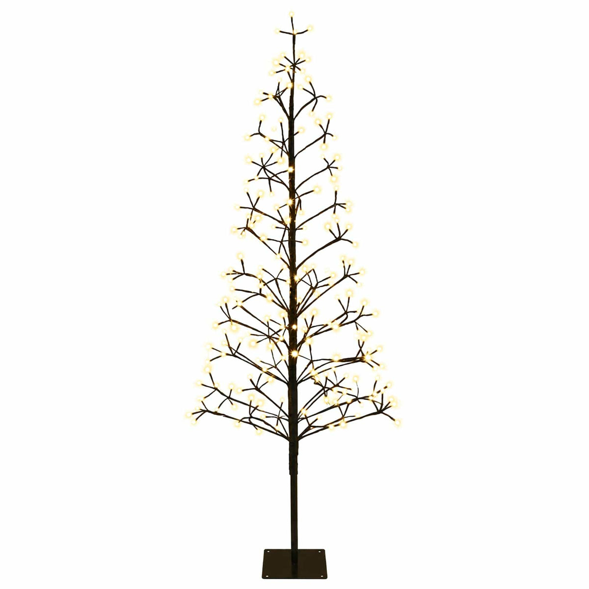 LED String Christmas Tree Black 47 x Steel 228 LEDs Black (warm white) 180 cm