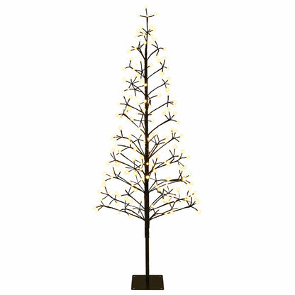 LED String Christmas Tree Black 47 x Steel 228 LEDs Black (warm white) 180 cm