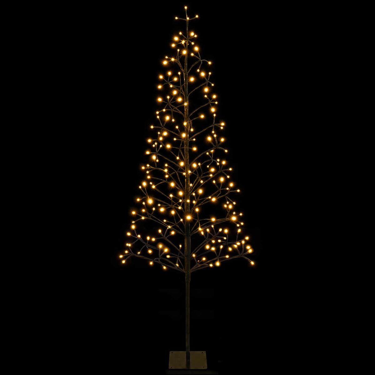 LED String Christmas Tree Black 47 x Steel 228 LEDs Black (warm white) 180 cm