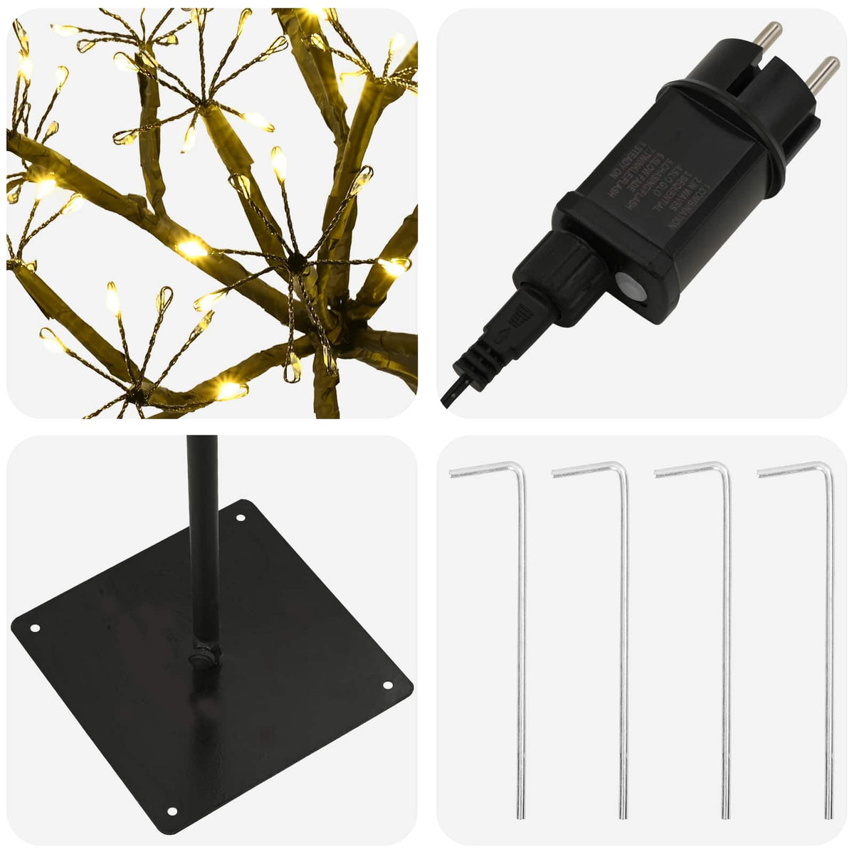 S-Shape LED Christmas Tree Black 18 x 18 x Steel Black (warm white) 150 cm