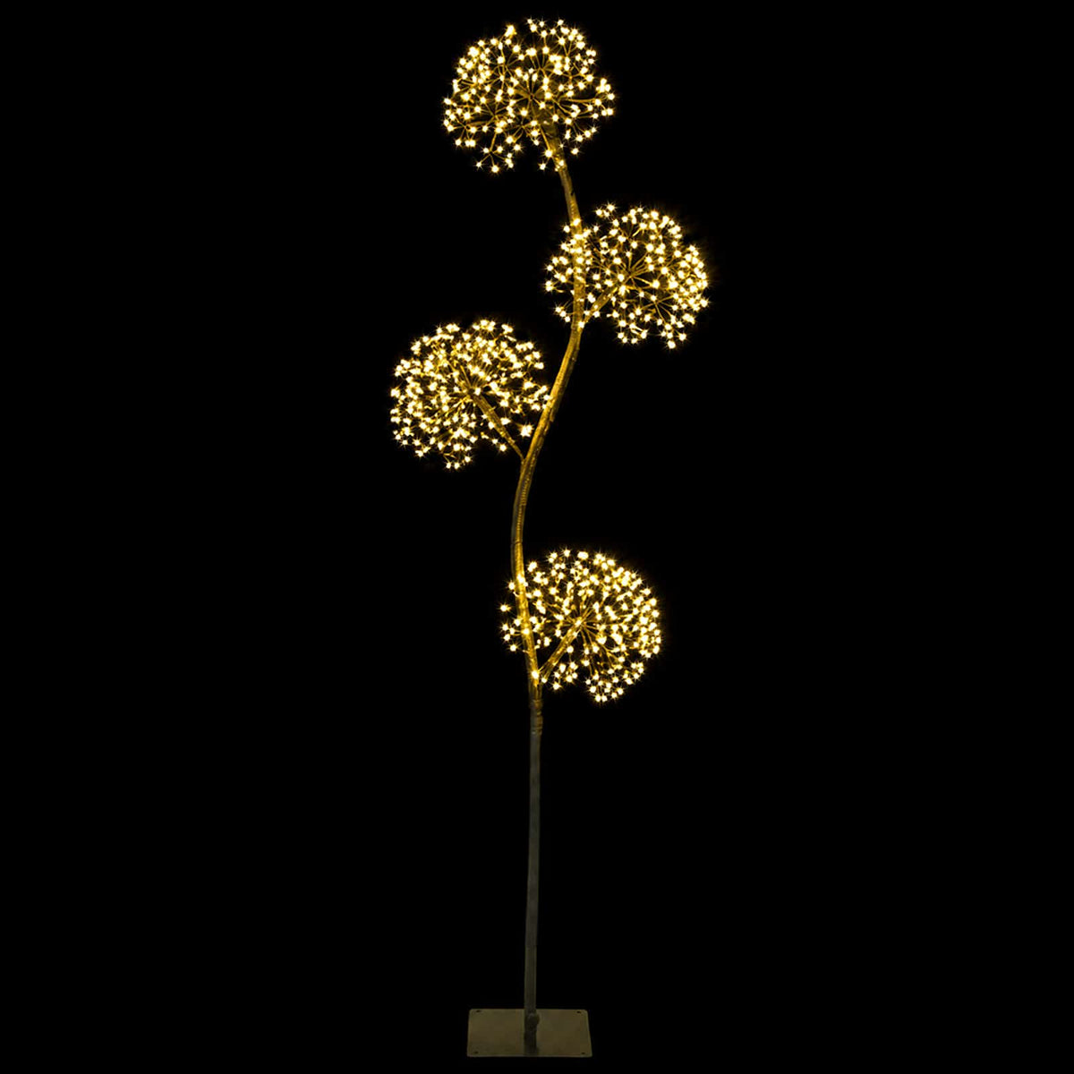 S-Shape LED Christmas Tree Black 18 x 18 x Steel Black (warm white) 150 cm