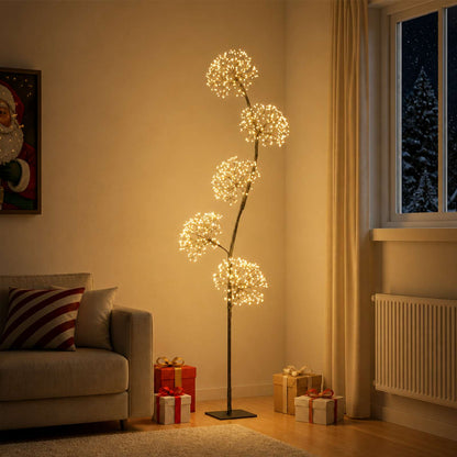 S-Shape LED Christmas Tree Black 18 x 18 x Steel Black (warm white) 175 cm