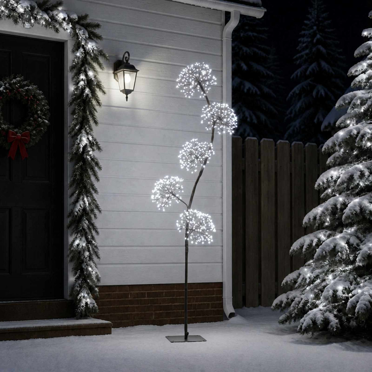 S-Shape LED Christmas Tree Black 18 x 18 x Steel Black (cold white) 175 cm