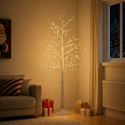 Birch Christmas Tree White 22 x 22 x Plastic 174 LEDs 180 cm Warm white
