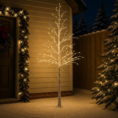 Birch Christmas Tree White 22 x 22 x Plastic 174 LEDs 210 cm Warm white