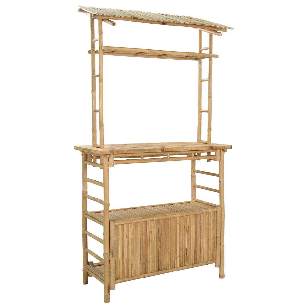 vidaXL Outdoor Bar Table and Stools 3 pcs 2-Seaters Natural Bamboo 3