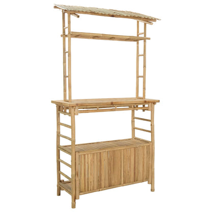 vidaXL Outdoor Bar Table and Stools 3 pcs 2-Seaters Natural Bamboo 3