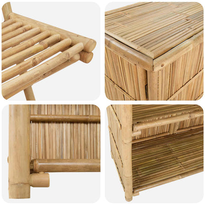 vidaXL Outdoor Bar Table and Stools 3 pcs 2-Seaters Natural Bamboo 6