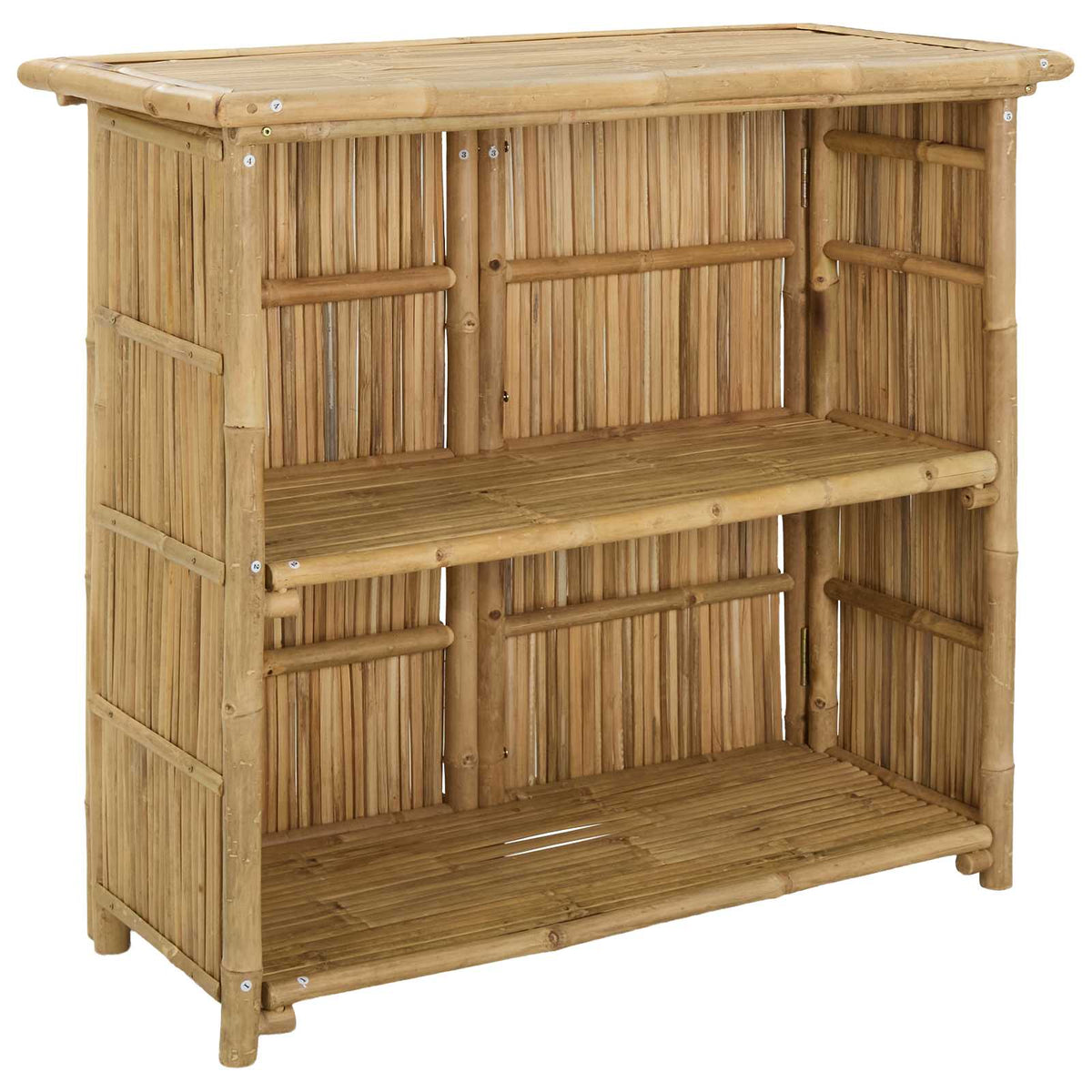 vidaXL Outdoor Bar Table and Stools 3 pcs 2-Seaters Natural Bamboo 5