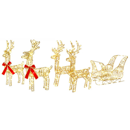 vidaXL Christmas Reindeer with sleigh 5 pcs 240 LEDs Warm White 2