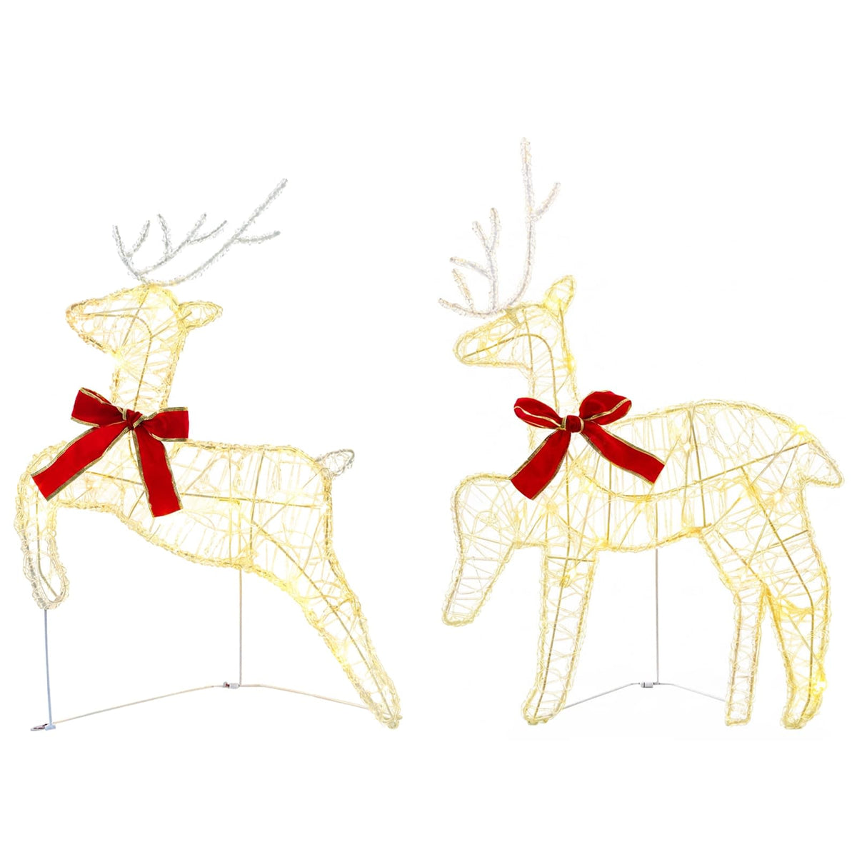 Christmas Reindeer with sleigh 100 LEDs Acrylic 5 Warm white