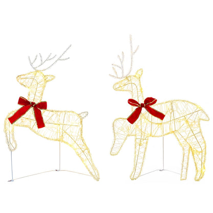 Christmas Reindeer with sleigh 100 LEDs Acrylic 5 Warm white