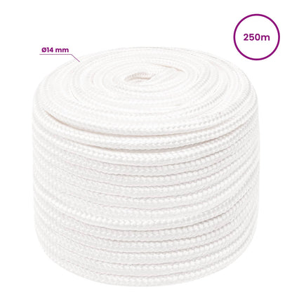 Multipurpose Utility Rope PP 240 kg Max Load Length 250 m White 14 mm