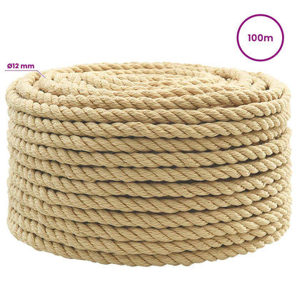 Multipurpose Utility Rope PP Length 100 m Natural 12 mm