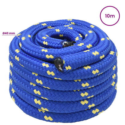Multipurpose Utility Rope PP 9600 kg Max Load Length 10 m 40 mm Blue
