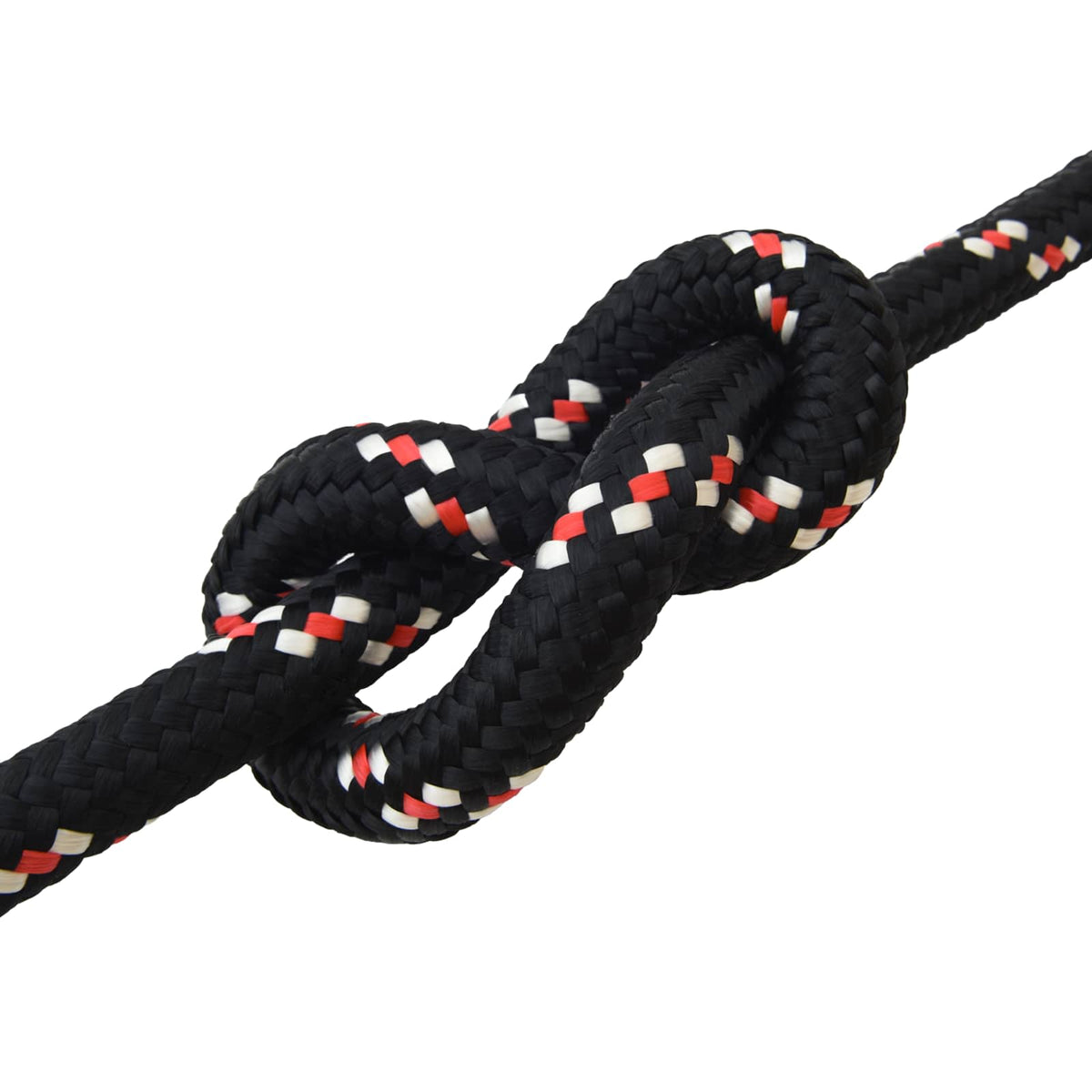 Multipurpose Utility Rope PP Length 25 m Black and Red 30 mm