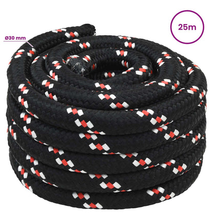 Multipurpose Utility Rope PP Length 25 m Black and Red 30 mm