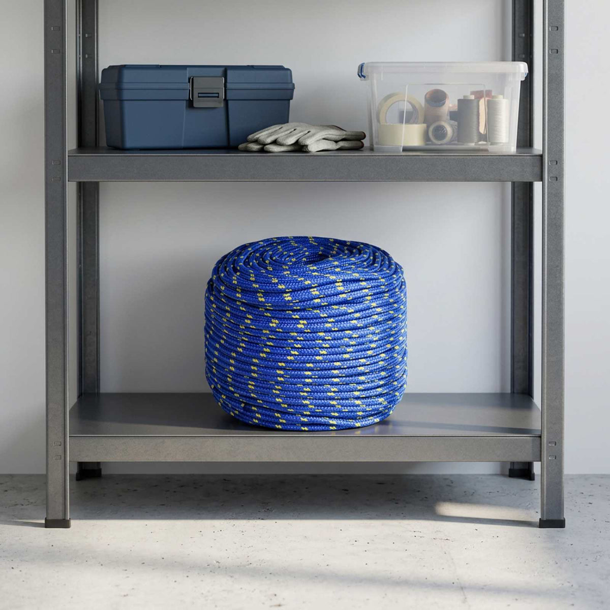 Multipurpose Utility Rope PP 645 kg Max Load Length 500 m 10 mm Blue