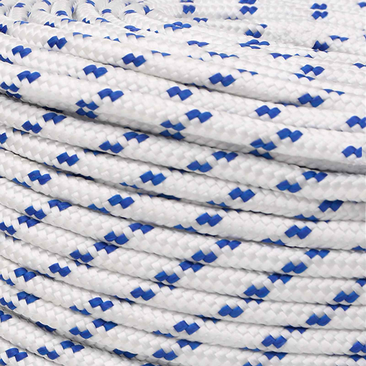 Multipurpose Utility Rope PP 645 kg Max Load Length 500 m 10 mm White and blue