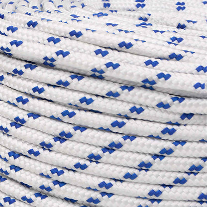 Multipurpose Utility Rope PP 645 kg Max Load Length 500 m 10 mm White and blue