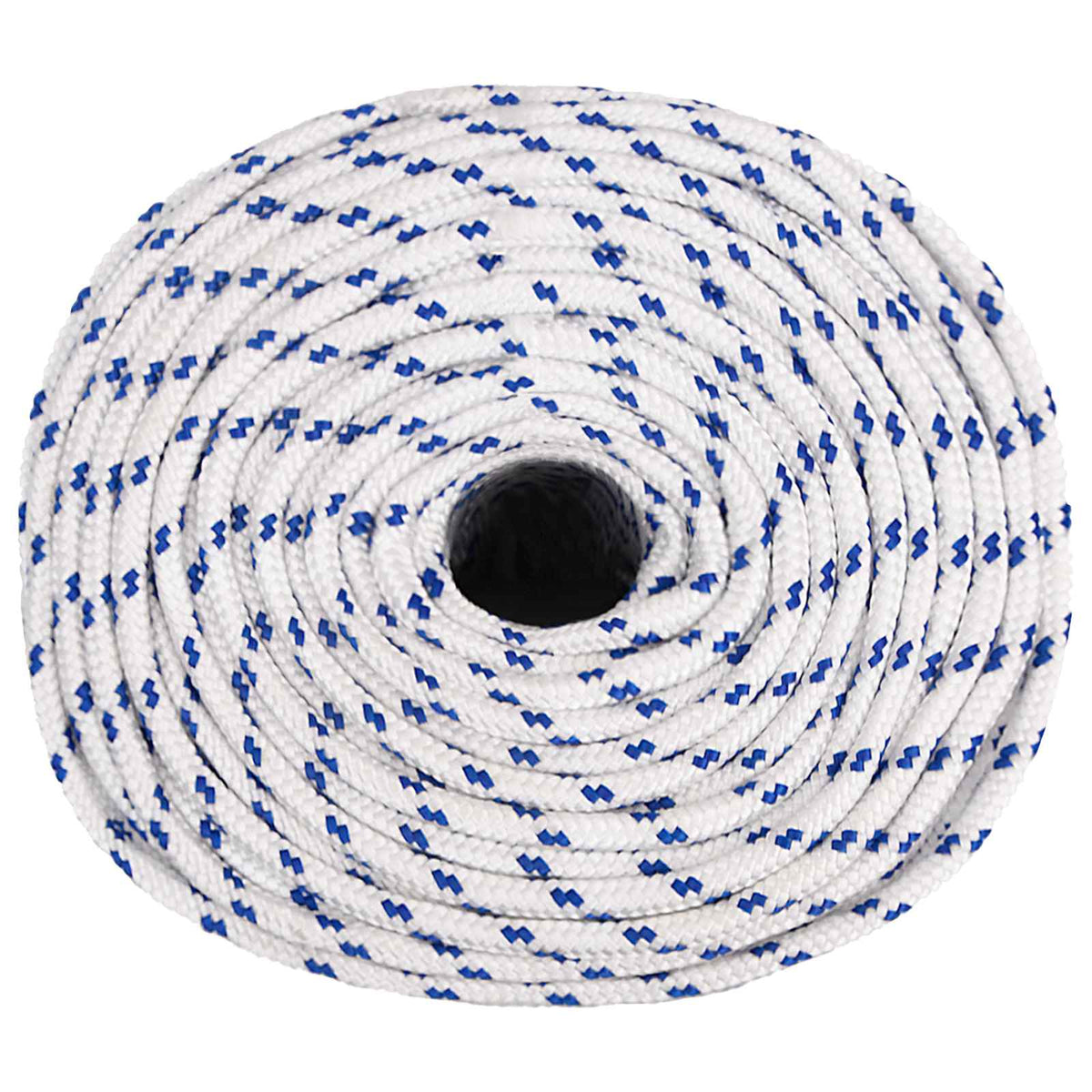 Multipurpose Utility Rope PP 645 kg Max Load Length 500 m 10 mm White and blue