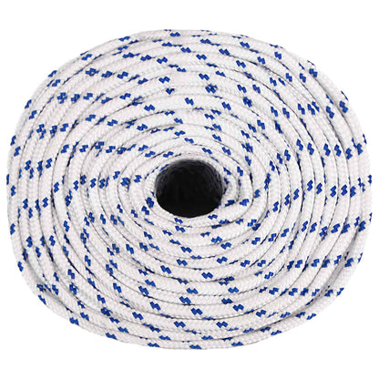 Multipurpose Utility Rope PP 645 kg Max Load Length 500 m 10 mm White and blue