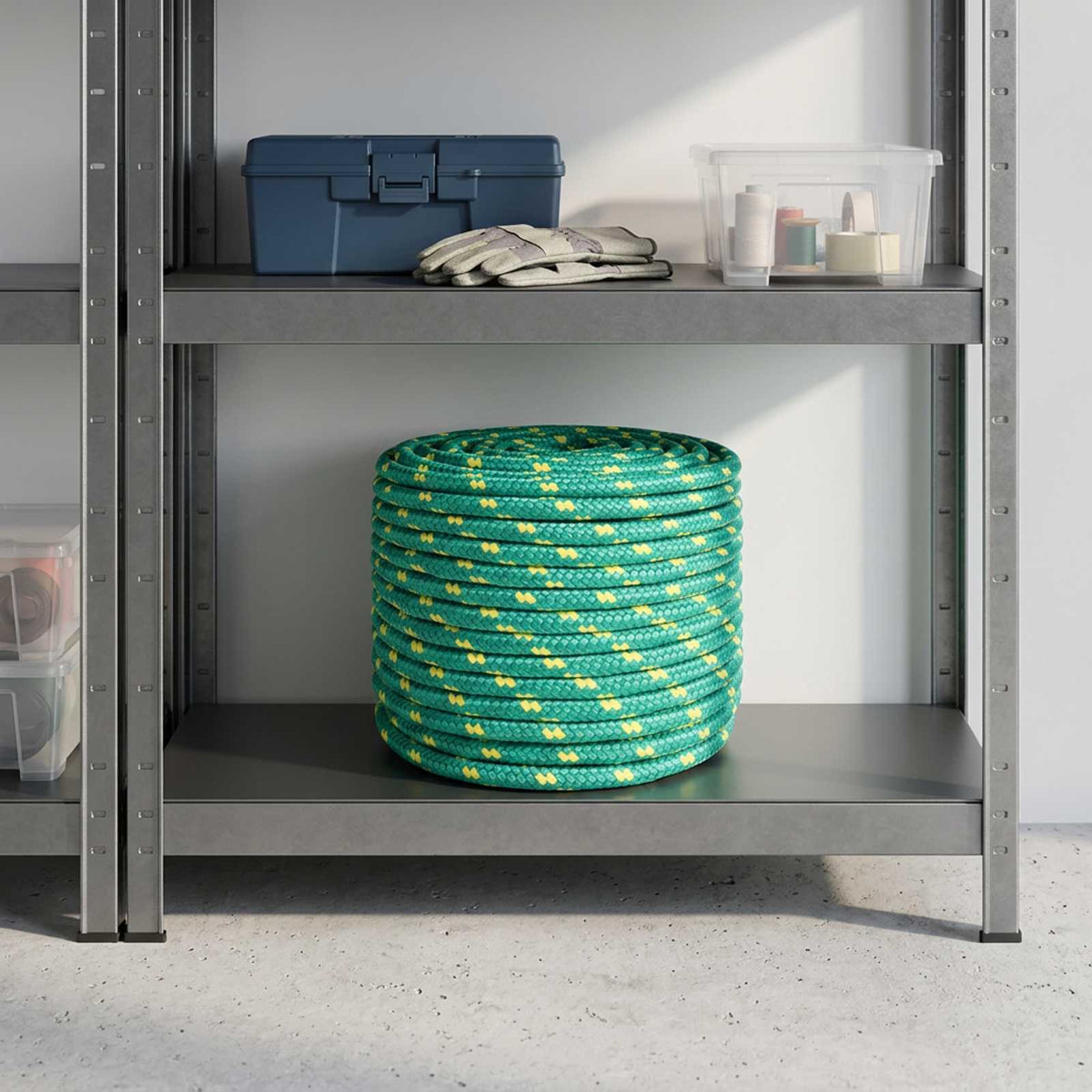 Multipurpose Utility Rope PP 150 kg Max Load Length 100 m Green 12 mm