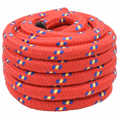 Multipurpose Utility Rope PP 9600 kg Max Load Length 10 m 40 mm Red