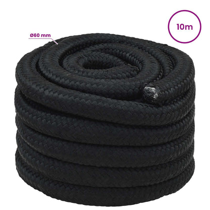 Multipurpose Utility Rope PP Length 10 m 60 mm Black