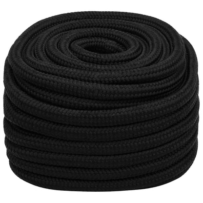 Multipurpose Utility Rope Polyester Black Length 25 m 20 mm