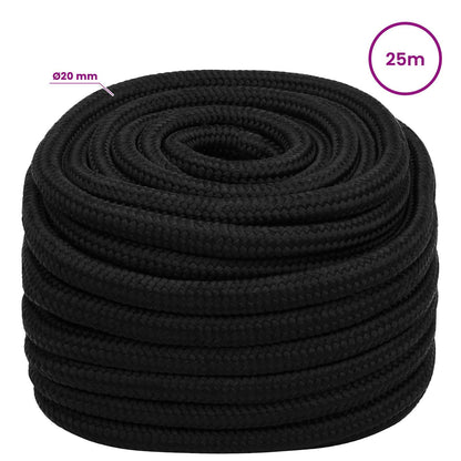 Multipurpose Utility Rope Polyester Black Length 25 m 20 mm