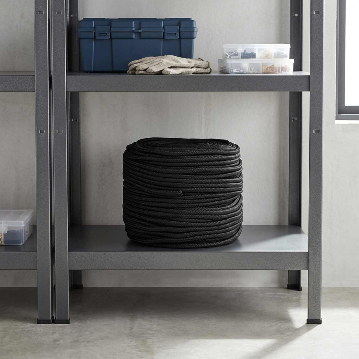 Multipurpose Utility Rope Polyester Black Length 100 m 8 mm