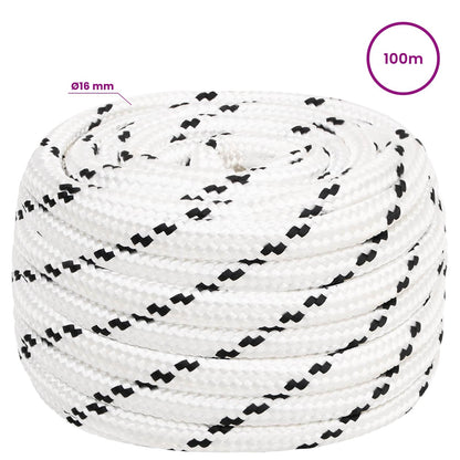 Multipurpose Utility Rope Polyester White Length 100 m 16 mm
