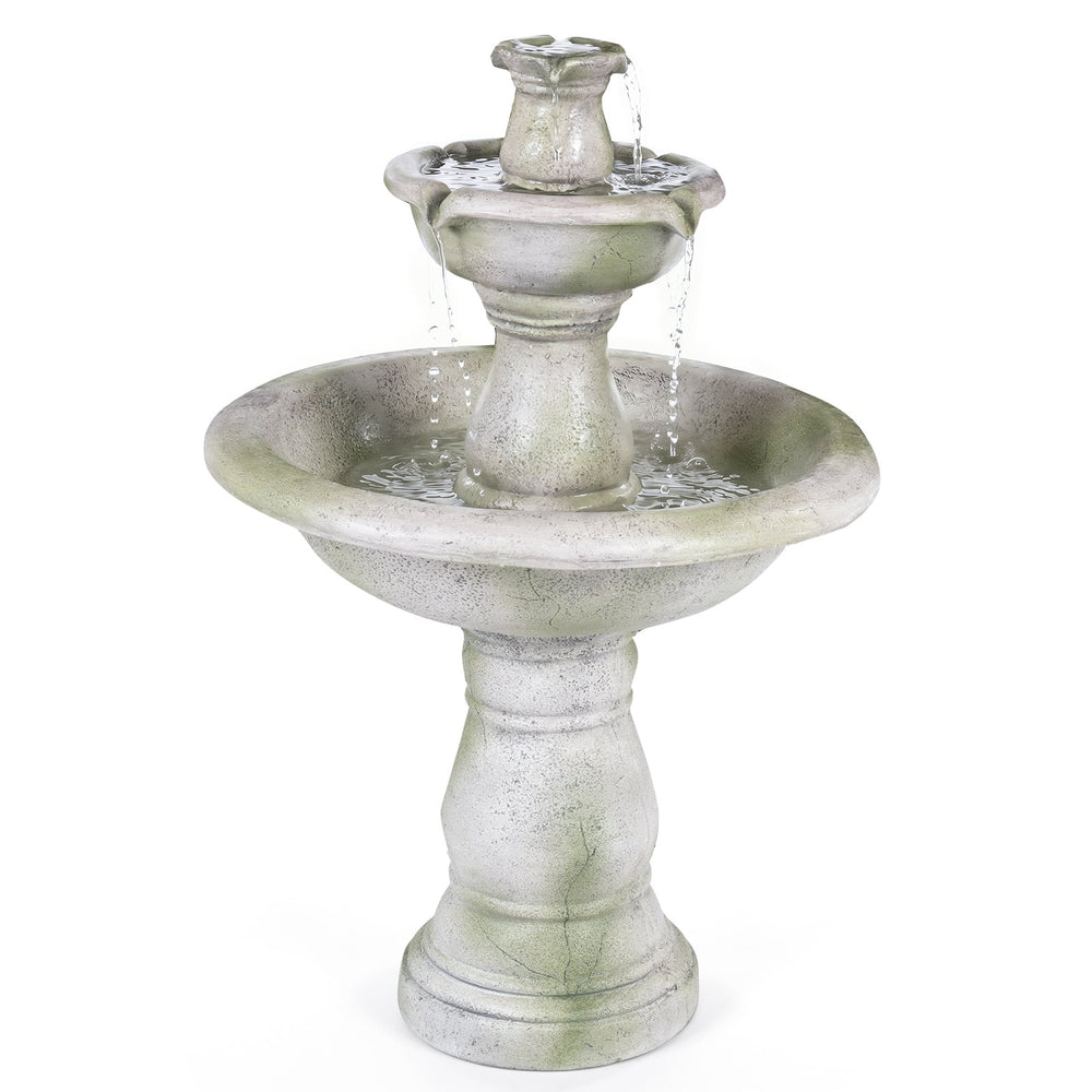 89 CM Large Waterfall Fountain Outside for Patio Lawn Yard Decoration