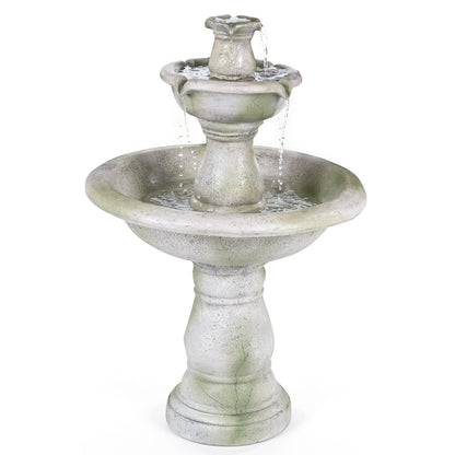 89 CM Large Waterfall Fountain Outside for Patio Lawn Yard Decoration