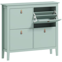 HOMCOM Modern Four-Drawer Shoe Cabinet - Green