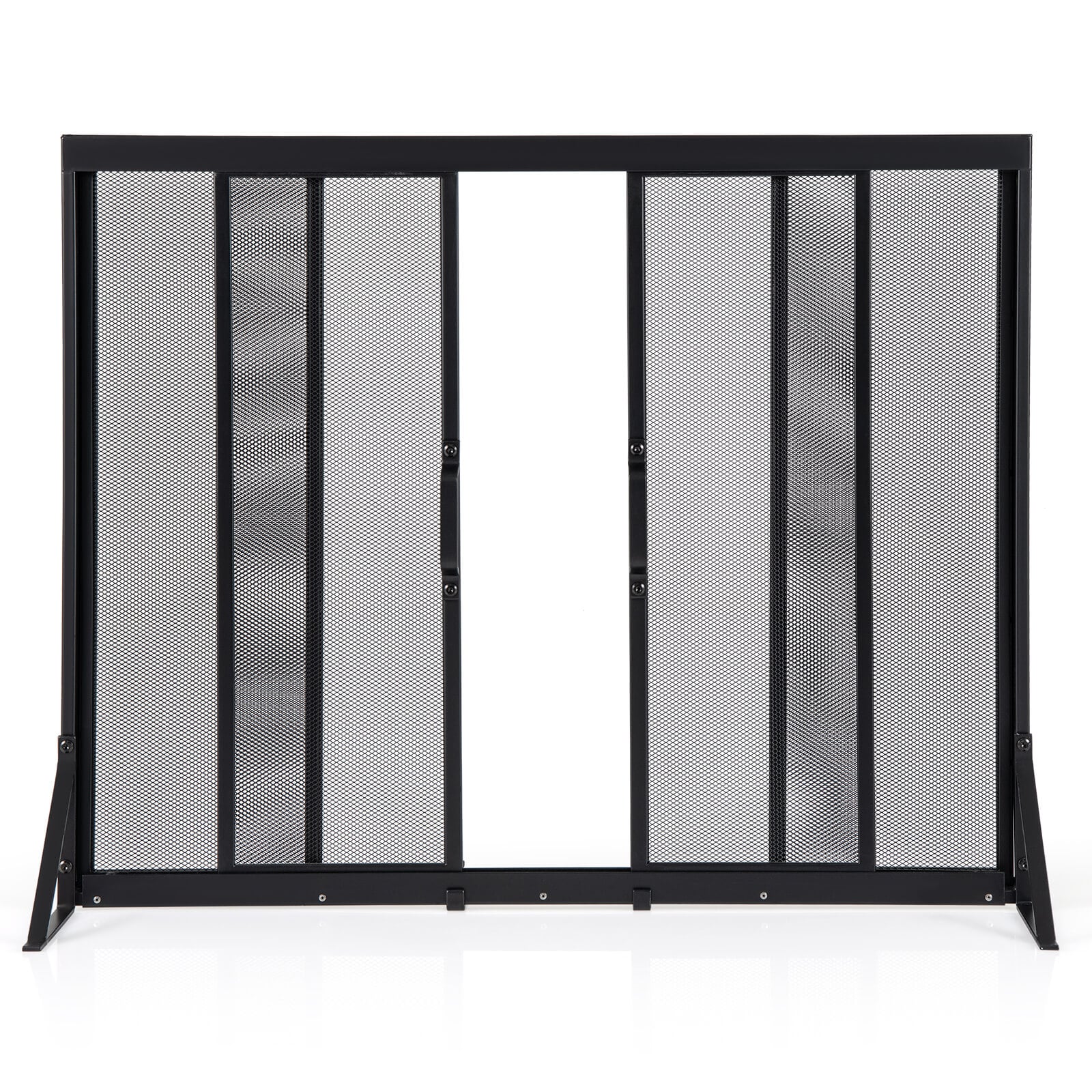 89 x 72 cm Metal Fireplace Screen with Sliding Doors