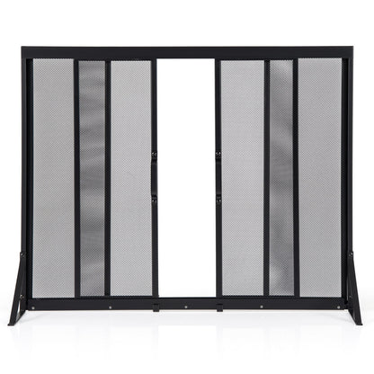 89 x 72 cm Metal Fireplace Screen with Sliding Doors