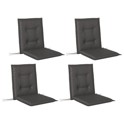 Outsunny Set of Four Padded Garden Seat Cushions - Charcoal Grey