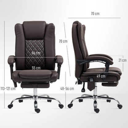 HOMCOM Executive Office Chair with 6-point Massage and Heat - Dark Brown