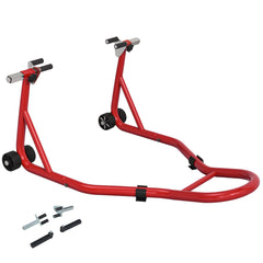 HOMCOM Front Motorcycle Paddock Stand Motorbike Stand with Anti-Slip Mat, U-Shaped and L-Shaped Adapters, 200 kg Capacity, for 18