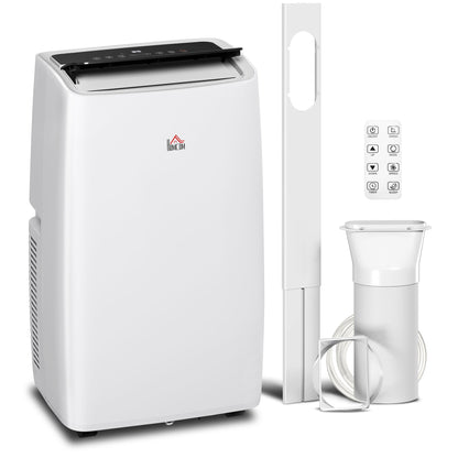 HOMCOM Portable Air Conditioner 14000 BTU, 4-in-1 Air Conditioning Unit, Dehumidifier, Cooling, Fan, Sleep Mode with 3 Speeds, Remote Control, LED Display, 24H Timer, Window Kit, Children Lock, 40m2