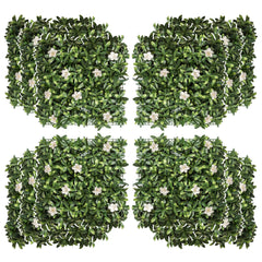 Outsunny 12PCS Artificial Boxwood Wall Panels 50cm x 50cm Rhododendron Privacy Fence Screen Faux Hedge Greenery Backdrop for Home Garden Backyard Balcony