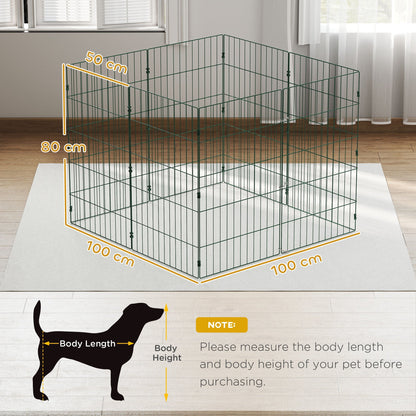 PawHut 8 Panel Pet Playpen for Medium Dogs Indoor Outdoor 80 cm Height