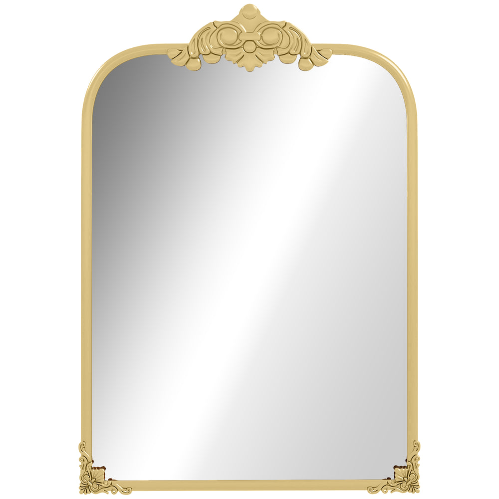 HOMCOM Wall Mirror, Decorative Baroque Mirror with Metal Frame, for Bedroom and Living Room, 60 x 87 cm, Gold Tone